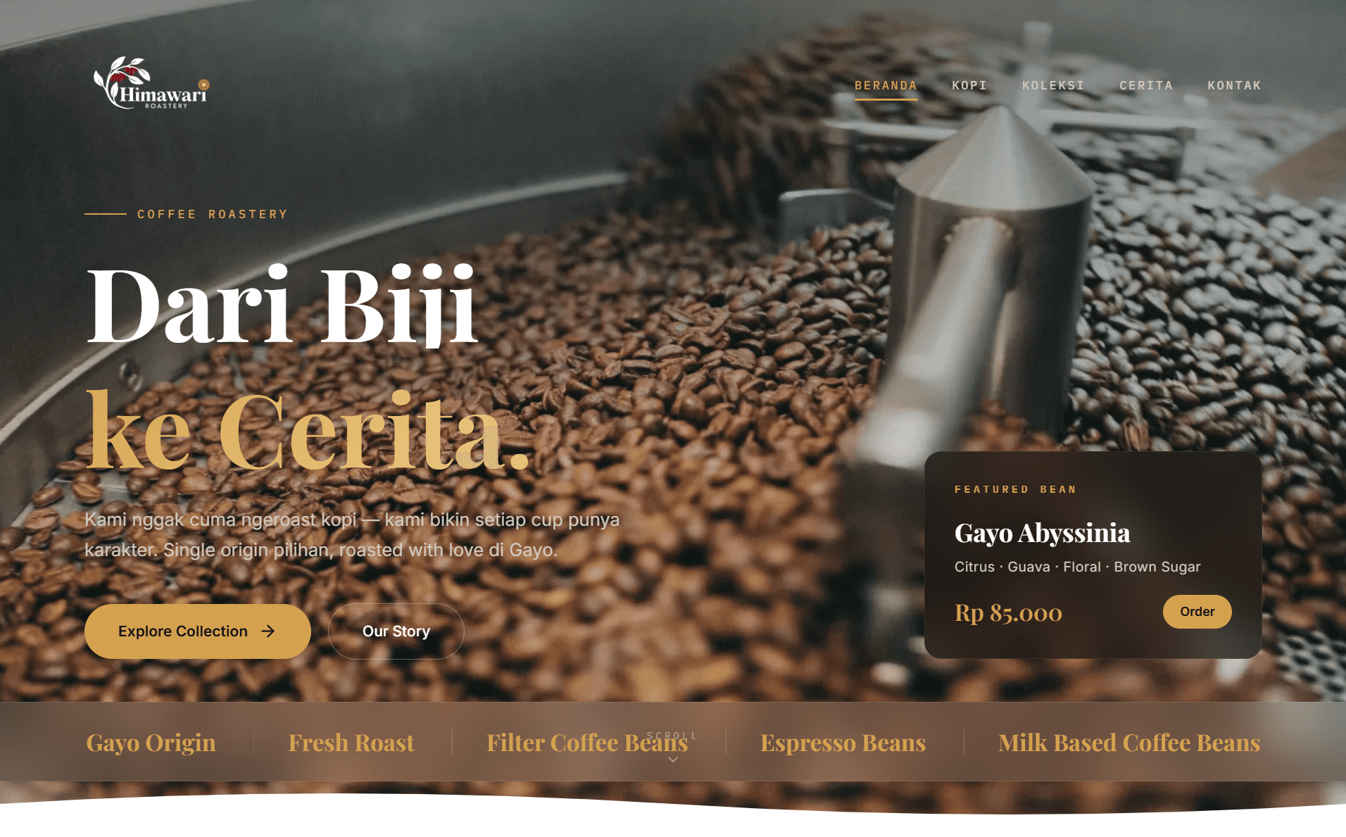 Himawari Roastery 3D Coffee Website
